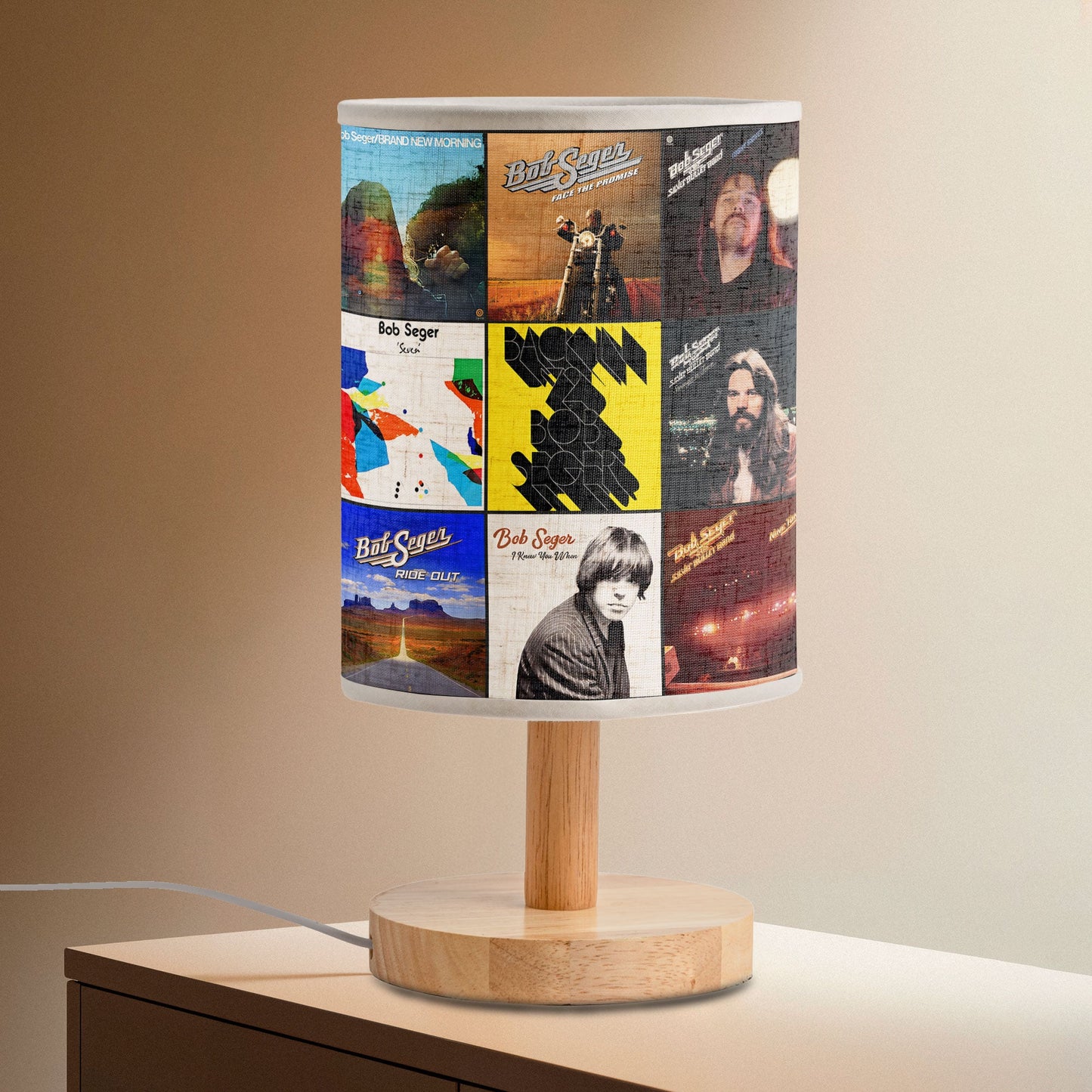 Bob Seger Album Art Table Fabric Lamp – Light Up Classic Rock Vibes