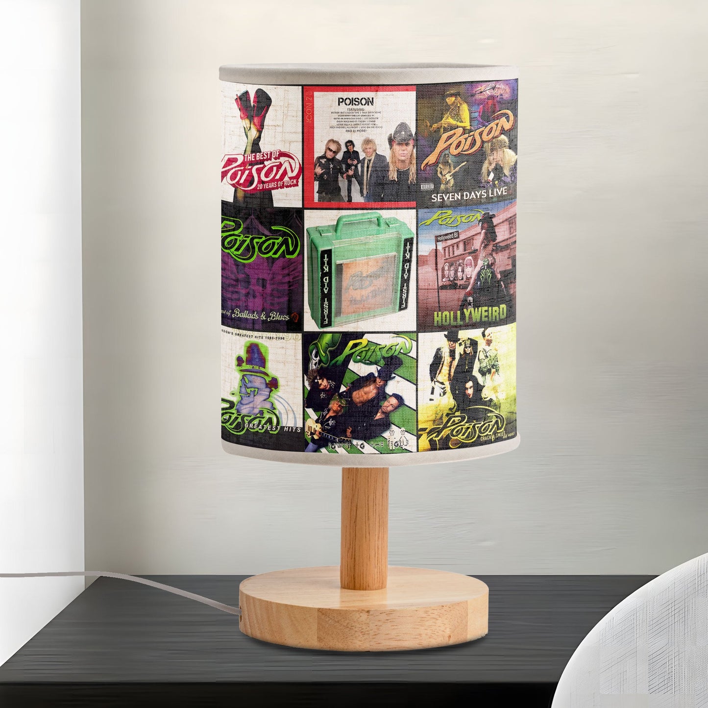 ?? Poison Album Cover Lamp – Glam Rock Room Decor for 80s Music Lovers