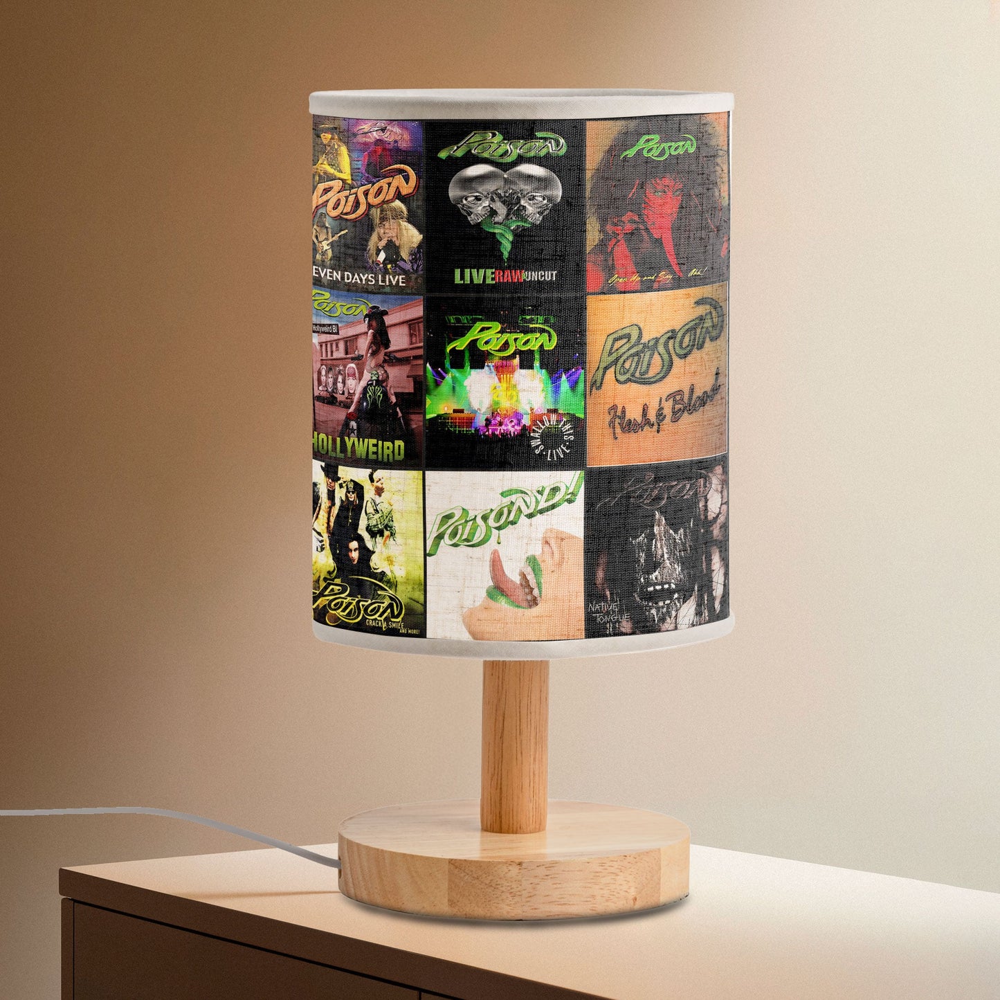 ?? Poison Album Cover Lamp – Glam Rock Room Decor for 80s Music Lovers