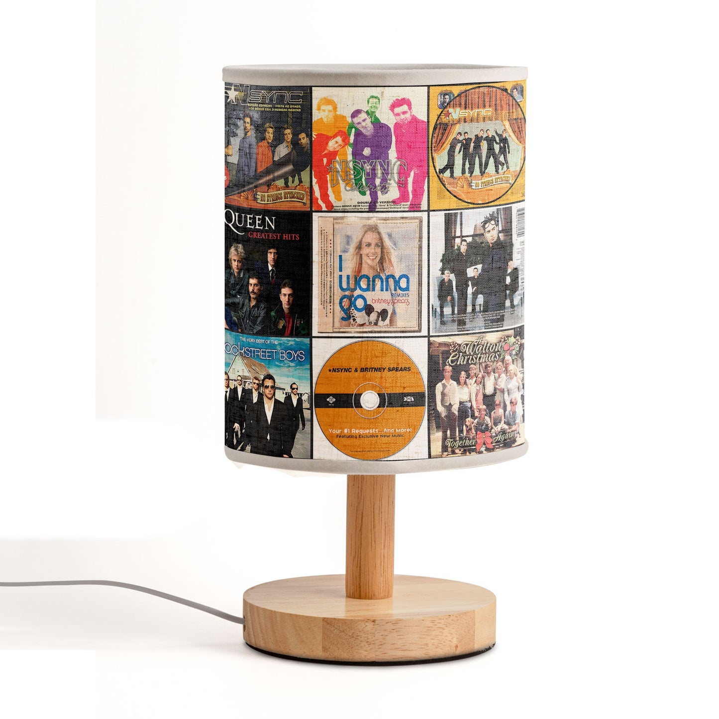 ? NSYNC Album Collage Fabric Lamp – 2000s Pop Nostalgia Room Decor for True Fans