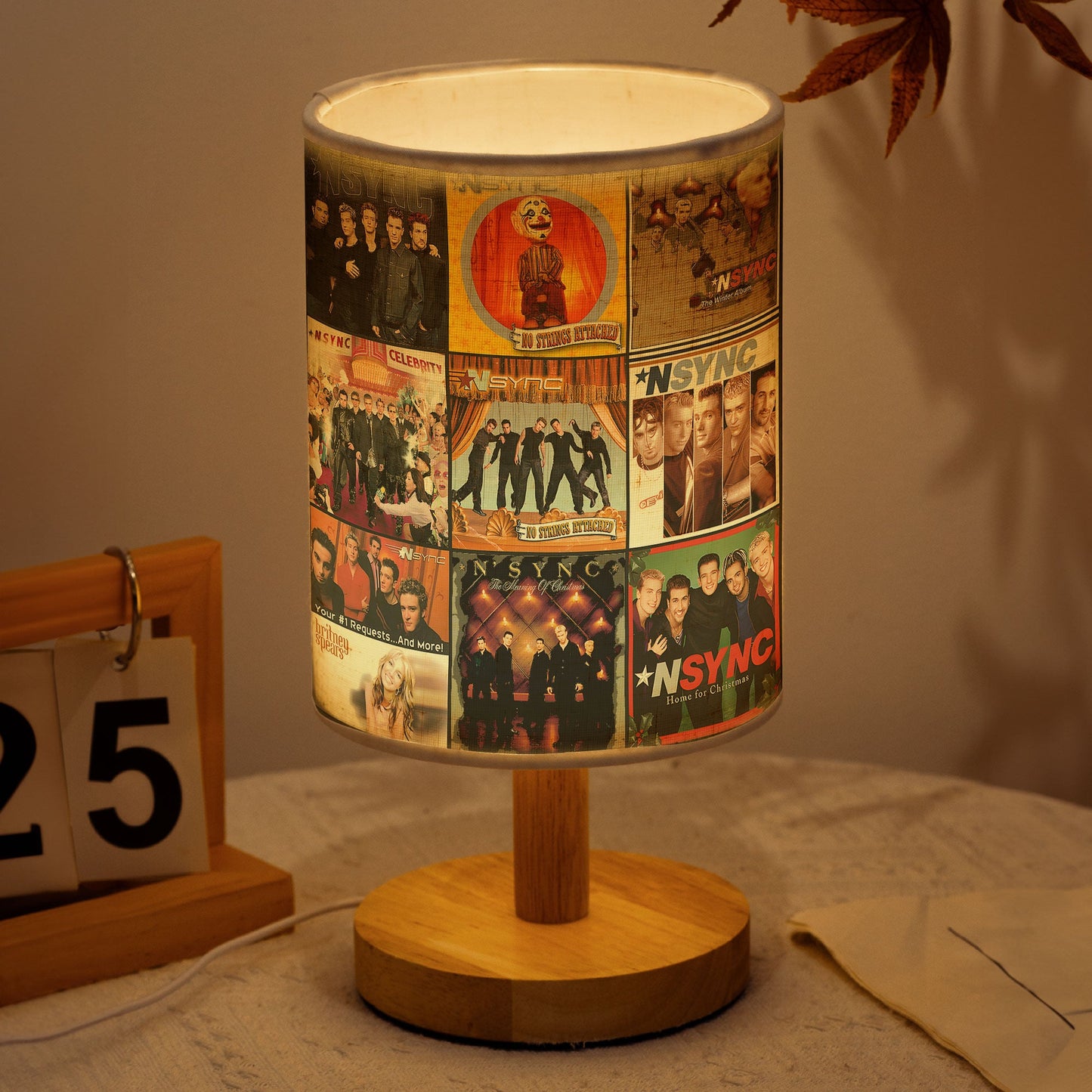 ? NSYNC Album Collage Fabric Lamp – 2000s Pop Nostalgia Room Decor for True Fans