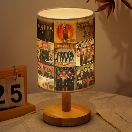 ? NSYNC Album Collage Fabric Lamp – 2000s Pop Nostalgia Room Decor for True Fans