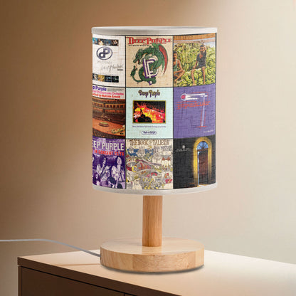?? Deep Purple Album Collage Fabric Lamp – Classic Rock Legends Room Decor