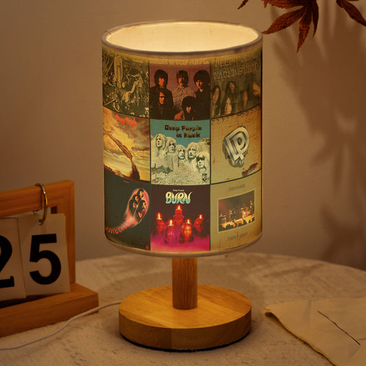 ?? Deep Purple Album Collage Fabric Lamp – Classic Rock Legends Room Decor