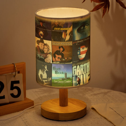 ?? Garth Brooks Album Collage Fabric Lamp – Country Music Legend Light