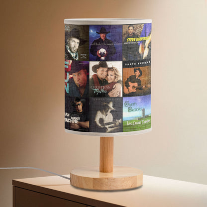 ?? Garth Brooks Album Collage Fabric Lamp – Country Music Legend Light