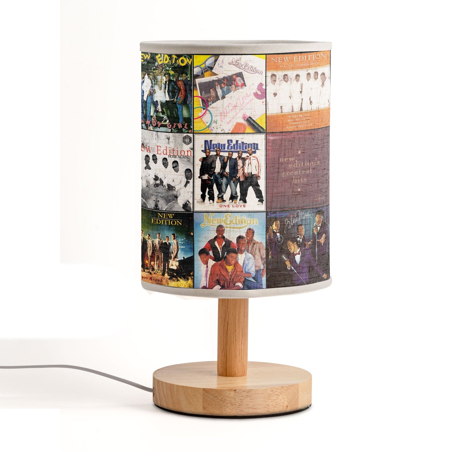 ?? New Edition Album Collage Fabric Lamp – 80s R&B Retro Light