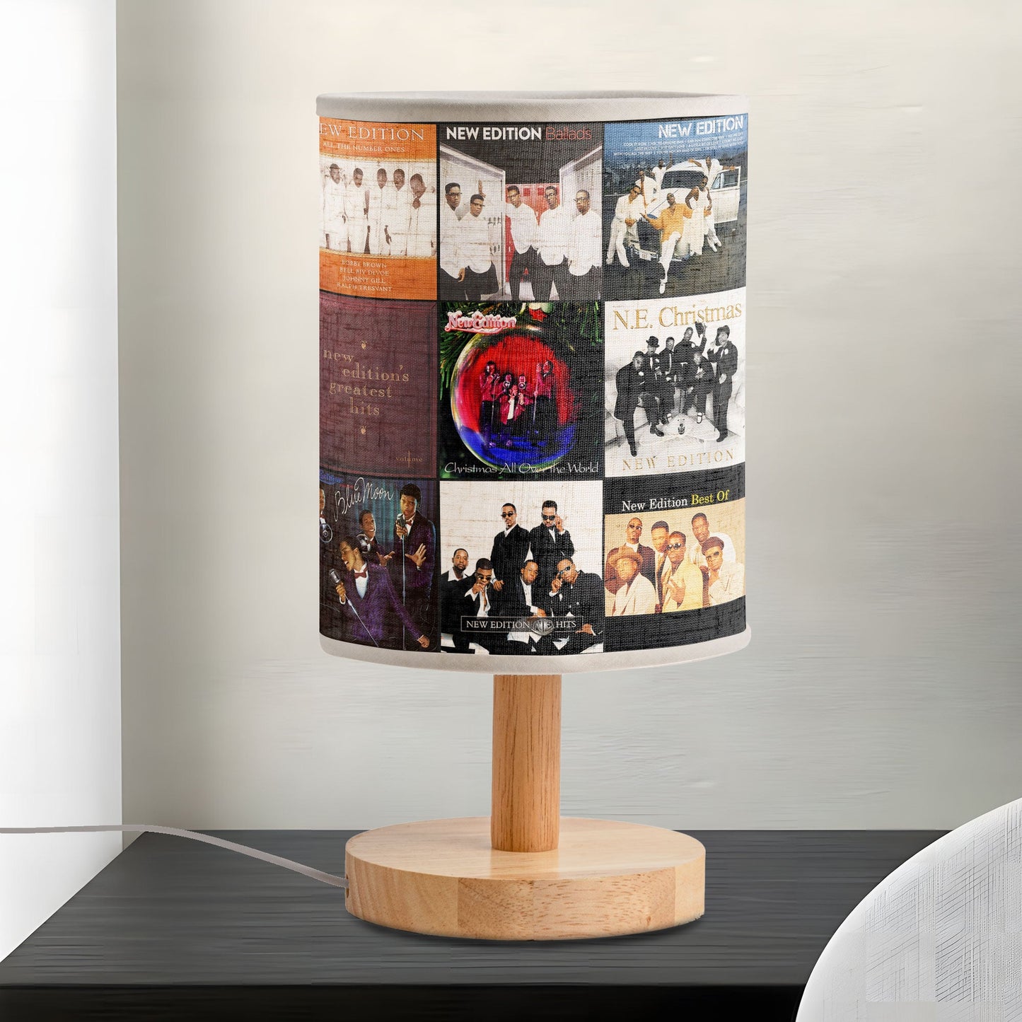 ?? New Edition Album Collage Fabric Lamp – 80s R&B Retro Light