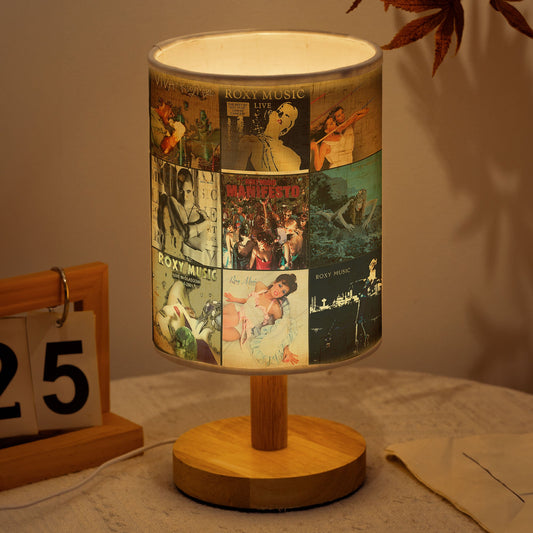 ? Roxy Music Album Collage Fabric Lamp – Glam Rock Nostalgia Light
