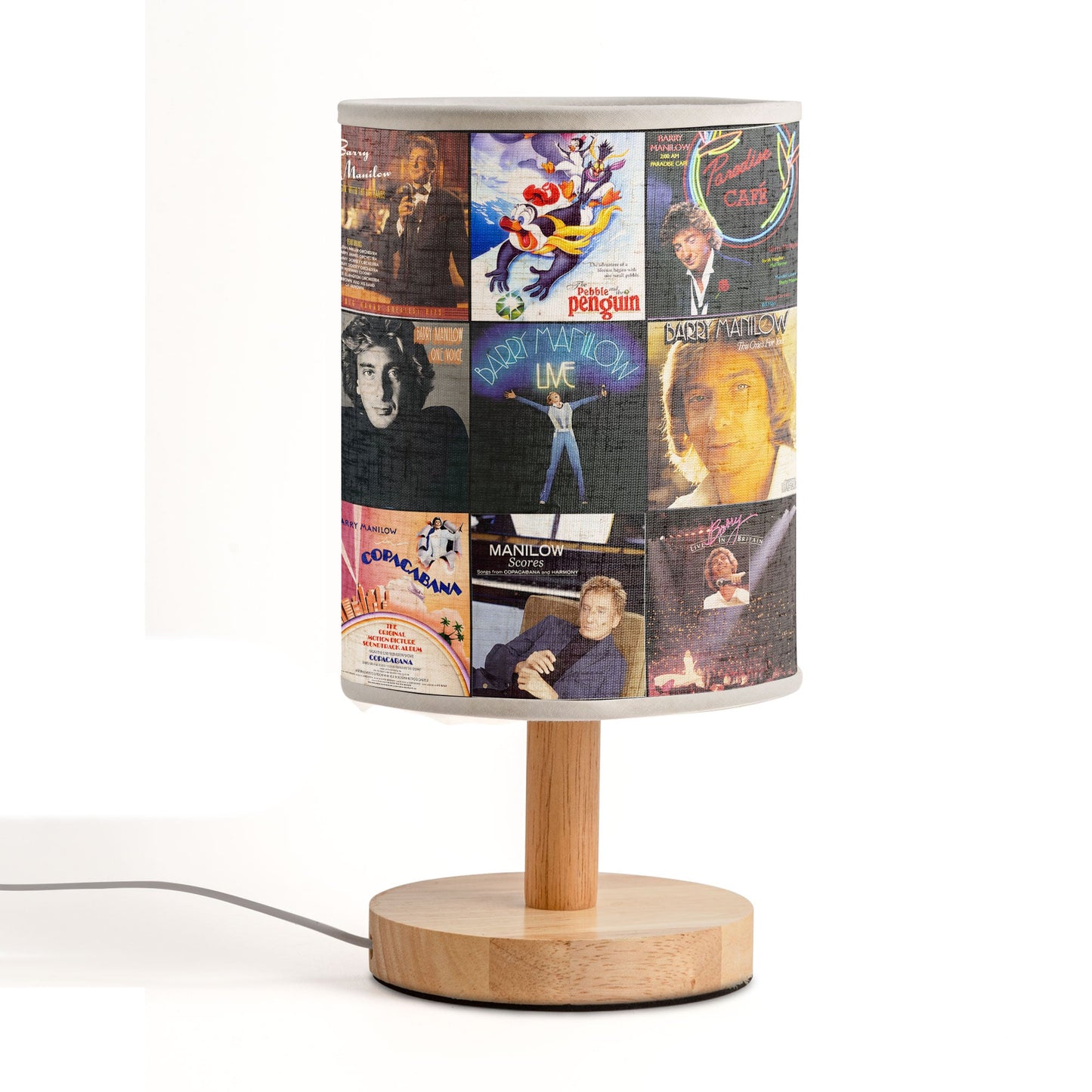 Barry Manilow Album Collage Lamp – Classic Pop Nostalgia Light