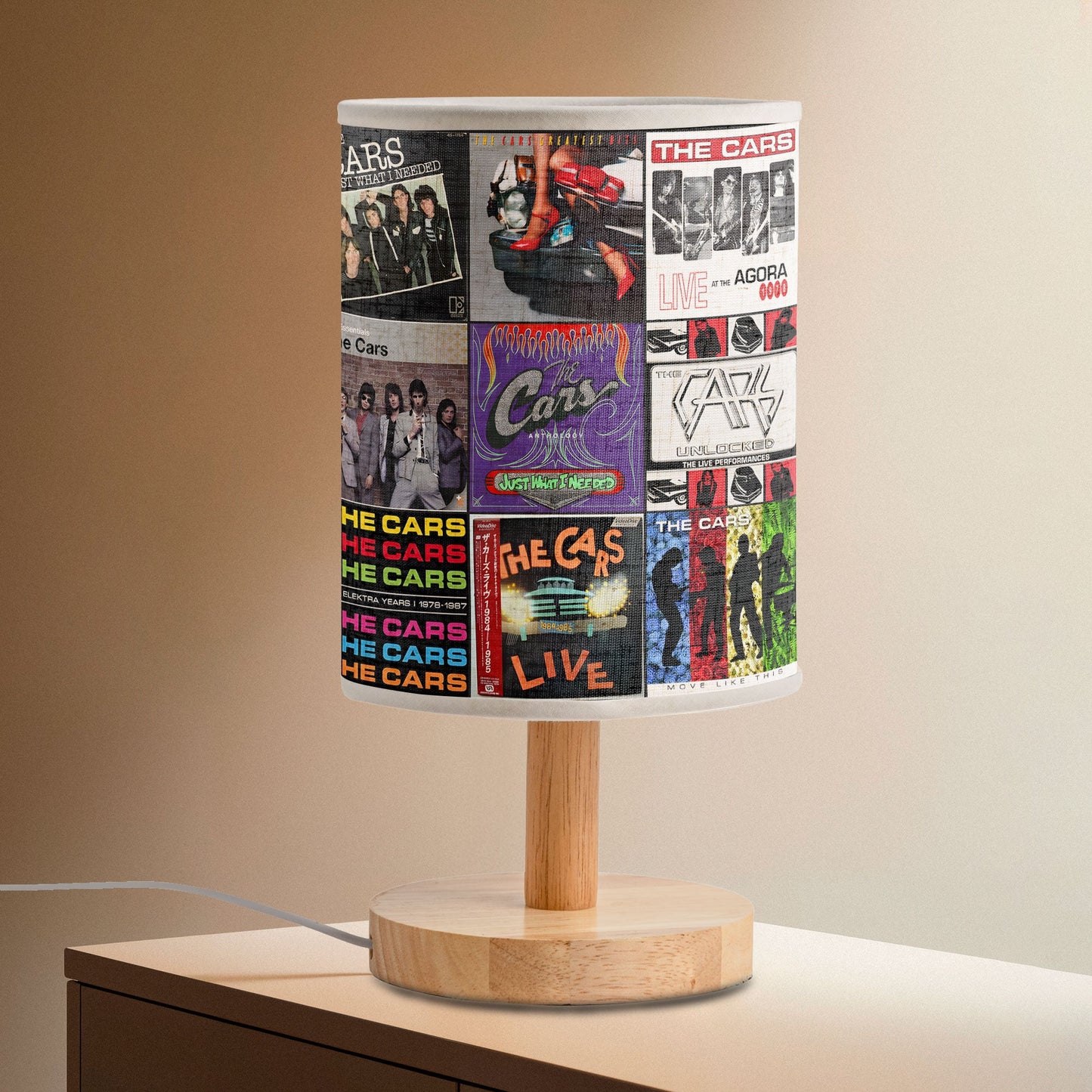 ?? The Cars Album Collage Lamp – Retro Rock New Wave Music Light