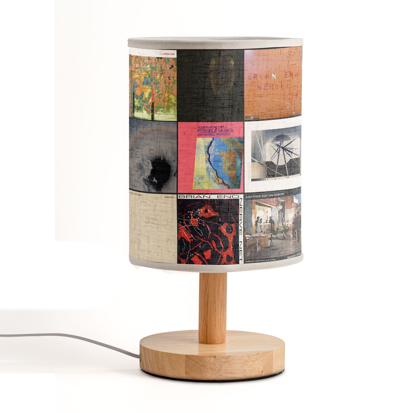 Brian Eno Album Collage Lamp – Ambient Music Art Light for Creative Spaces