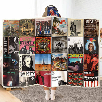 Tom Petty Albums Wearable Blanket Hoodie – Cozy Tribute to Rock Legends