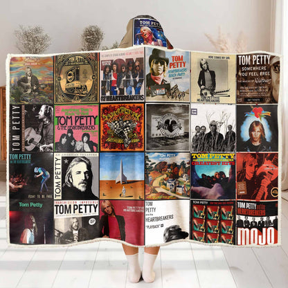 Tom Petty Albums Wearable Blanket Hoodie – Cozy Tribute to Rock Legends