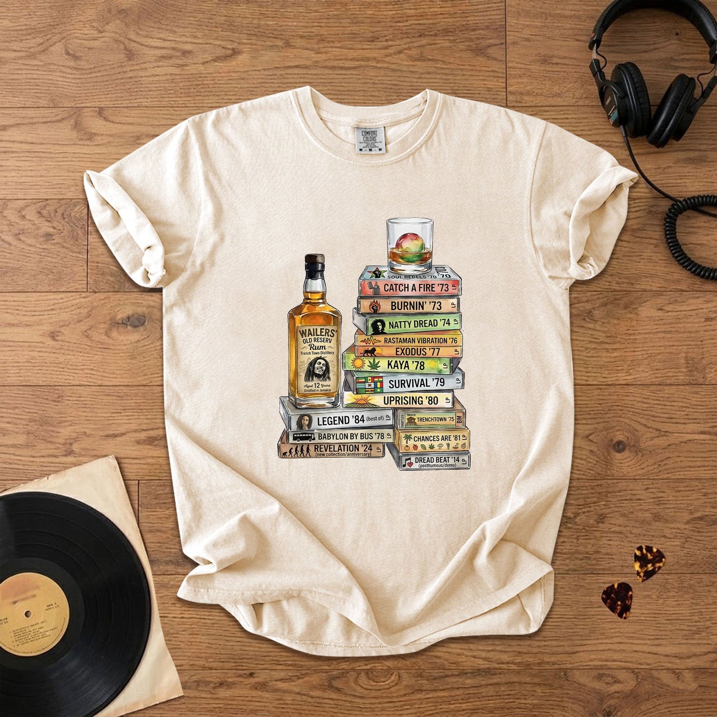Bob Marley Cassette Album Collection T-Shirt – Retro Rock Music Bob Marley Merch Tee