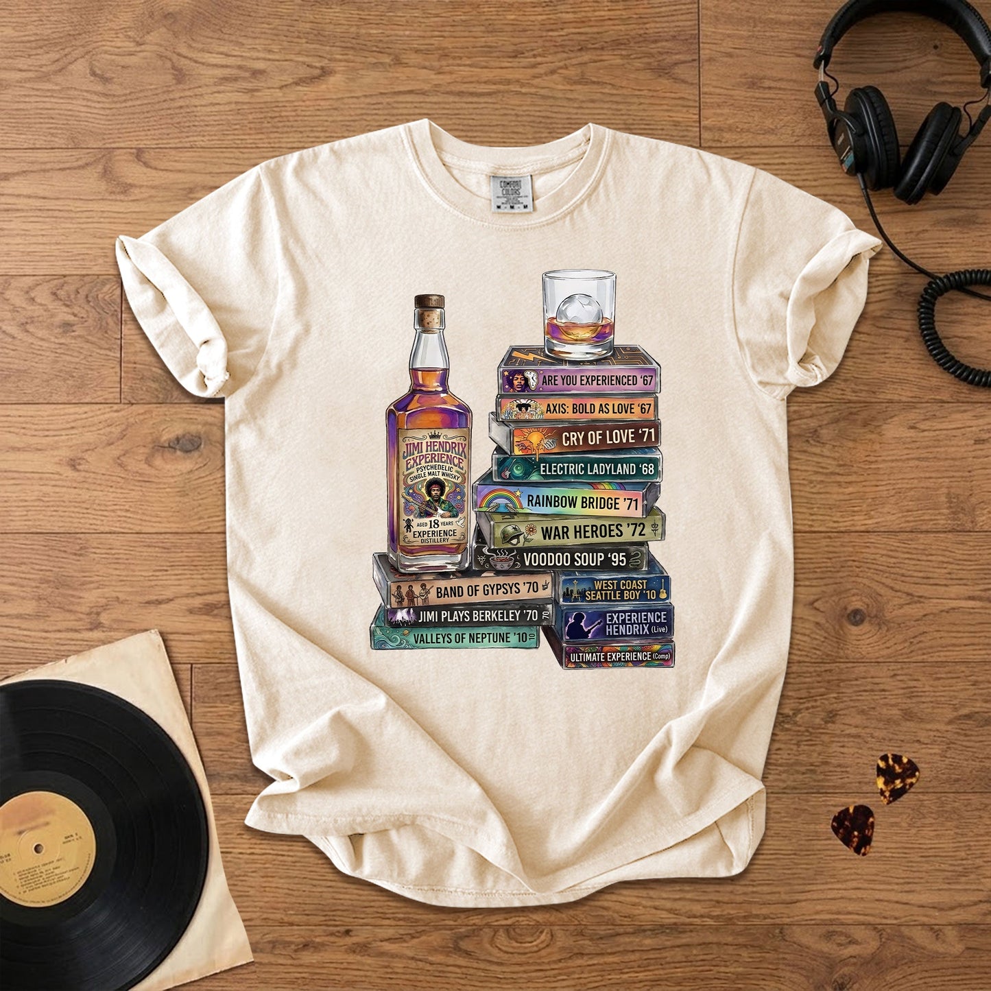 Jimi Hendrix Cassette Album Collection T-Shirt – Retro Rock Music Jimi Hendrix Merch Tee