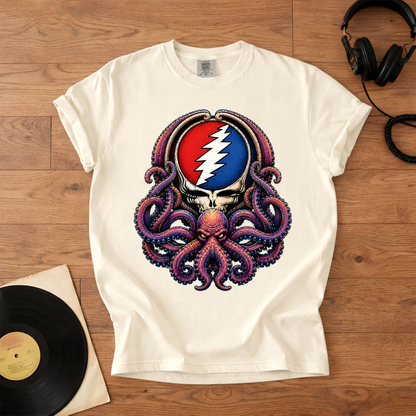 Grateful Dead Octopus Tentacles Graphic T-Shirt – Retro Rock Metal Music Fan Merch Tee