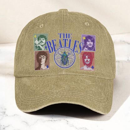 The Beatles Vintage Portraits Graphic Music Merch Denim Cap – Retro Vintage Dad Cap Gift For Dad (With Box)