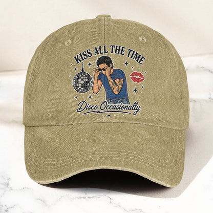 Harry Styles Kiss All The Time Disco Occasionally Music Merch Denim Cap – Retro Vintage Dad Cap Gift For Dad (With Box)
