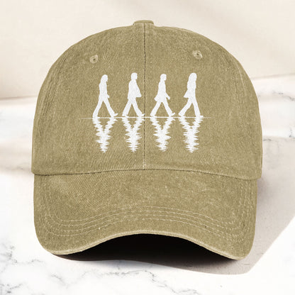 The Beatles Abbey Road Silhouette Graphic Music Merch Denim Cap – Retro Vintage Dad Cap Gift For Dad (With Box)