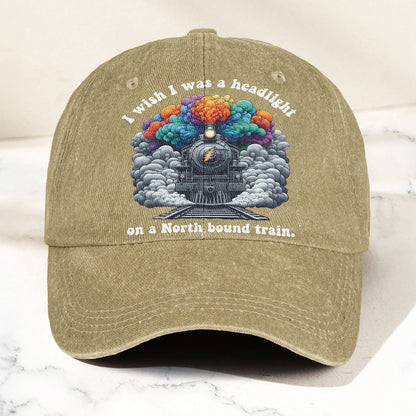 Grateful Dead I Know You Rider Headlight North Bound Train Denim Cap – Retro Vintage Dad Cap Gift For Dad (With Box)