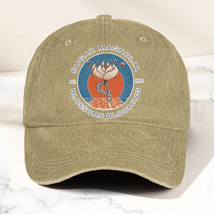 Grateful Dead Sugar Magnolia Blossoms Blooming Vintage Denim Cap – Retro Vintage Dad Cap Gift For Dad (With Box)