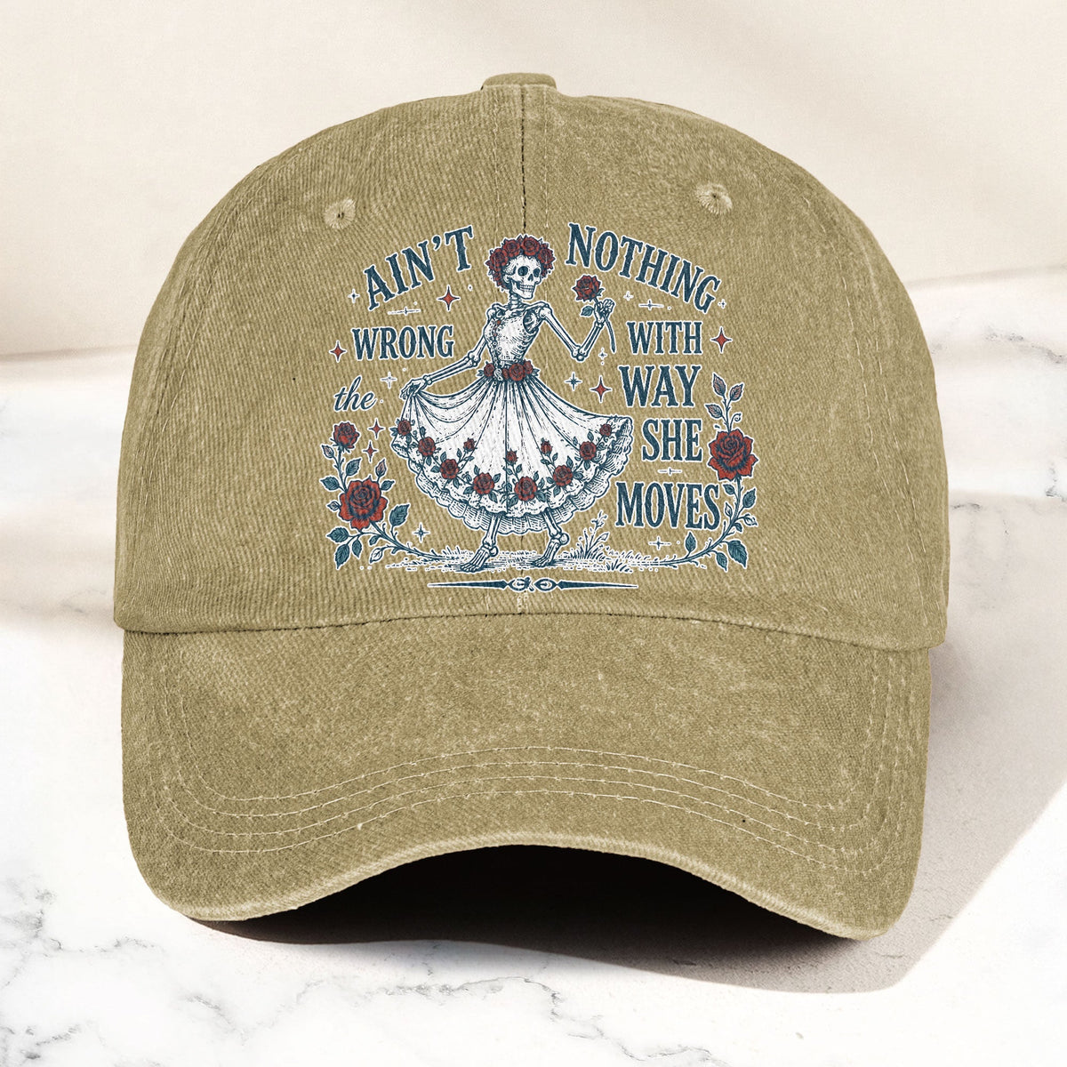 Grateful Dead Sugar Magnolia Way She Moves Vintage Denim Cap – Retro Vintage Dad Cap Gift For Dad (With Box)