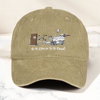 Grateful Dead Is It Live Or Is It Dead Music Merch Denim Cap – Retro Vintage Dad Cap Gift For Dad (With Box)