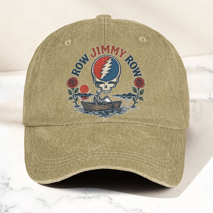 Grateful Dead Row Jimmy Row Steal Your Face Denim Cap – Retro Vintage Dad Cap Gift For Dad (With Box)