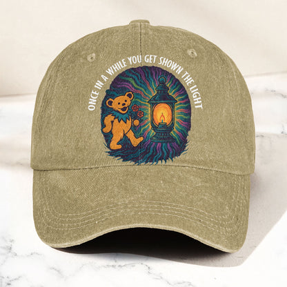Grateful Dead Scarlet Begonias Shown The Light Dancing Bear Denim Cap – Retro Vintage Dad Cap Gift For Dad (With Box)