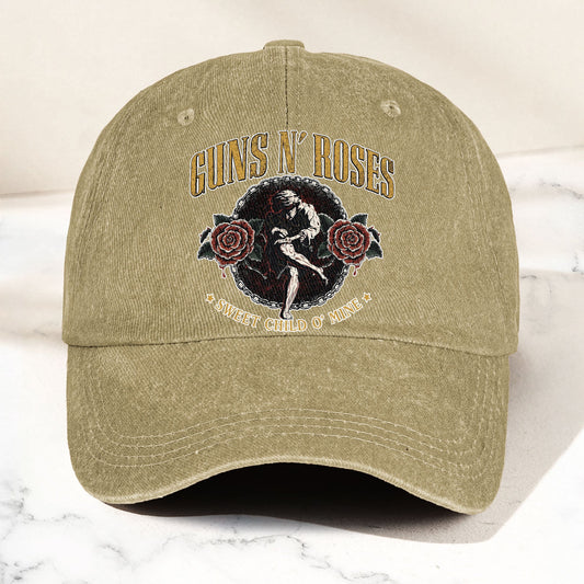 Guns N Roses Sweet Child O Mine Rock Music Merch Denim Cap – Retro Vintage Dad Cap Gift For Dad (With Box)