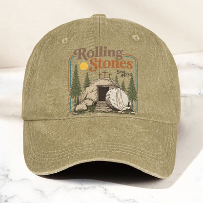 The Rolling Stones Christian Parody Empty Tomb Music Merch Denim Cap – Retro Vintage Dad Cap Gift For Dad (With Box)