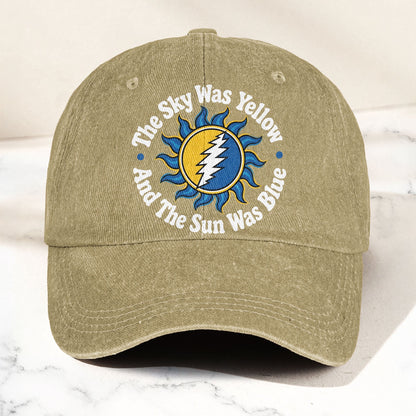 Grateful Dead Scarlet Begonias Lyrics Yellow Sky Blue Sun Denim Cap – Retro Vintage Dad Cap Gift For Dad (With Box)