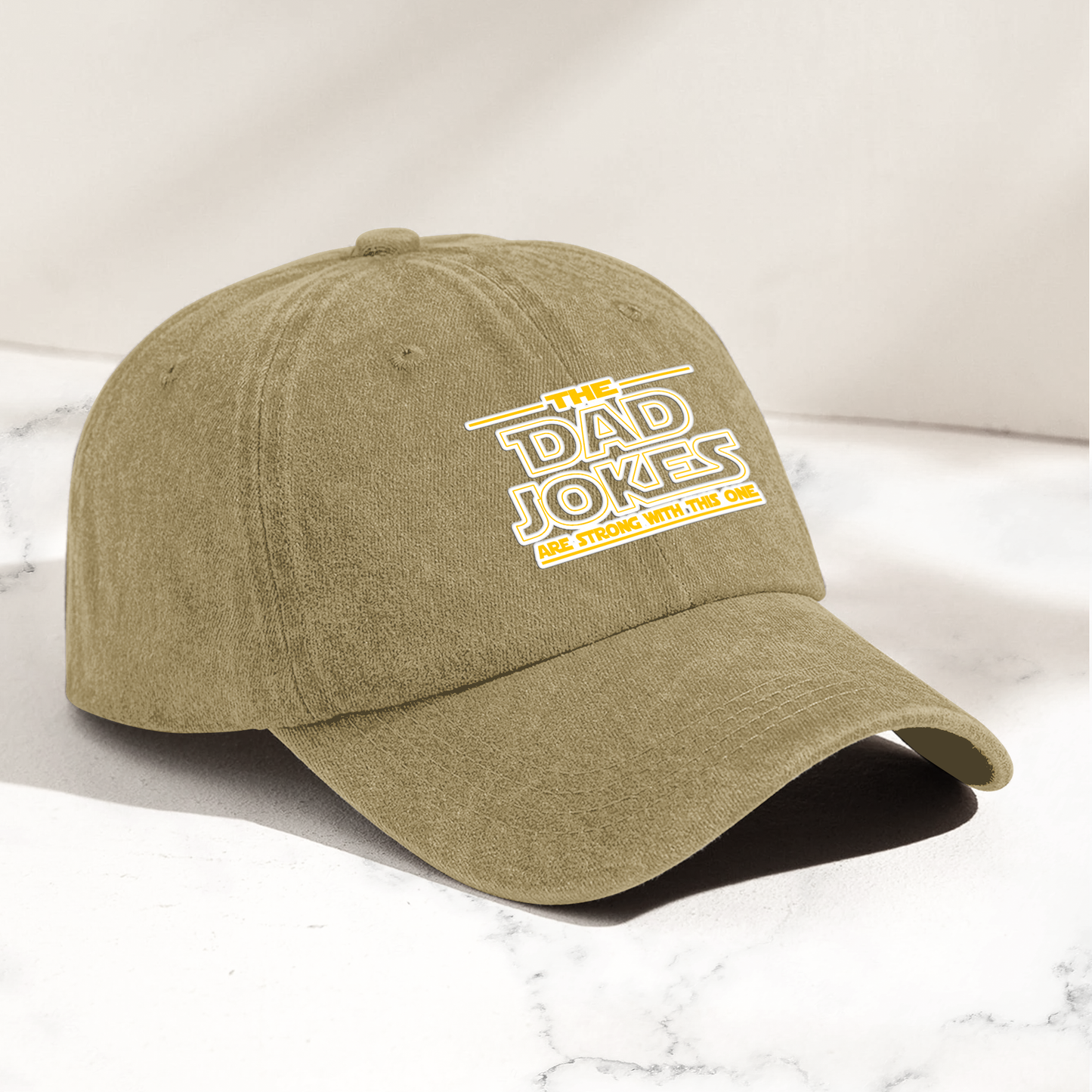 Dad Jokes Denim Cap – “The Dad Jokes Are Strong With This One” Dad Hat ( With Box)