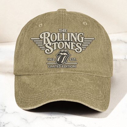 The Rolling Stones Tongue Logo Est 1962 Denim Cap – Retro Vintage Dad Cap Gift For Dad (With Box)