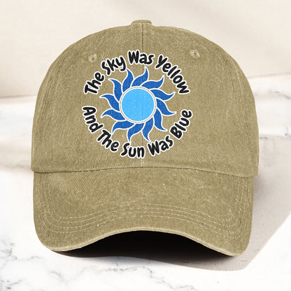 The Sky Was Yellow And The Sun Was Blue Denim Cap – Grateful Dead Tribute Merch Dad Hat (With Box)