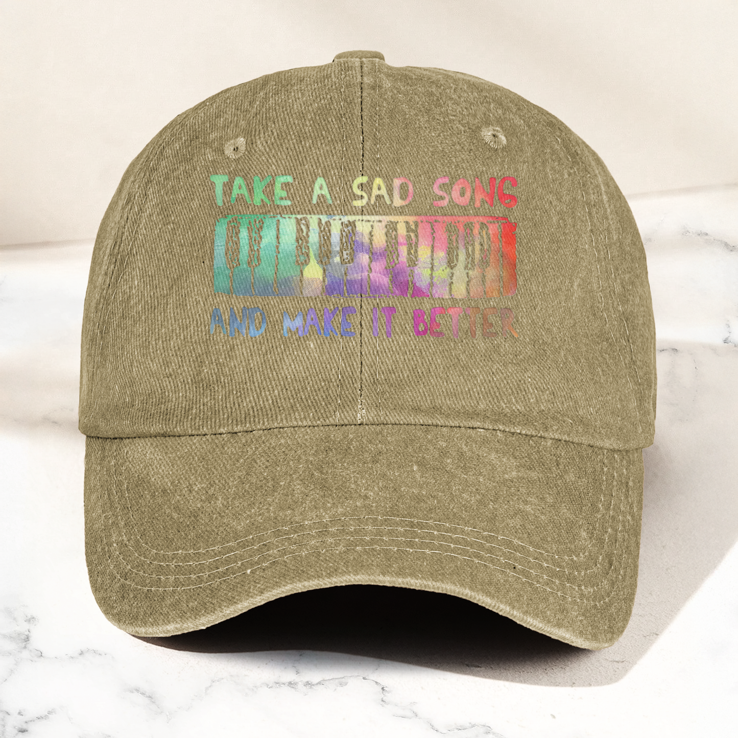 The Beatles Accent Cap – “Take a Sad Song” Piano Lyric Design ( With Box )