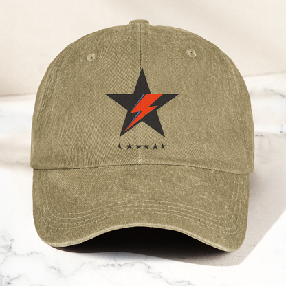 David Bowie Blackstar Ziggy Lightning Denim Cap – Retro Music Cap Gift For Dad (With Box)