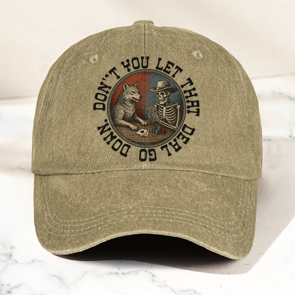 Grateful Dead Don't You Let That Deal Go Down Poker Skeleton Denim Cap – Retro Vintage Dad Cap Gift For Dad (With Box)