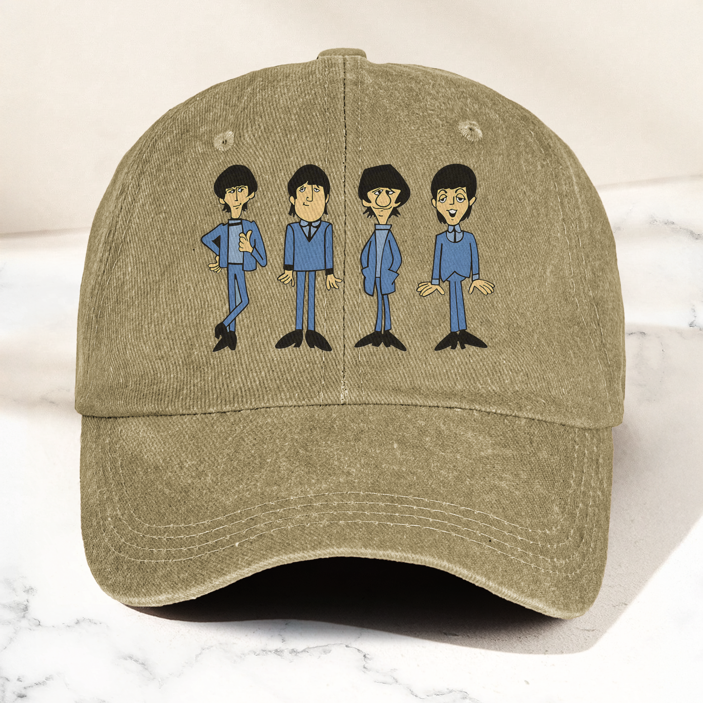 1965 Beatles Cartoon Series Denim Cap – Retro The Beatles Merch Gift for Dad (With Box)