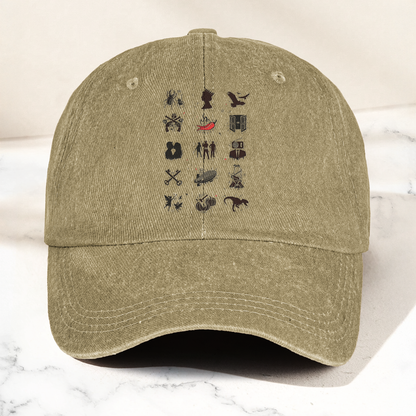 Talking Heads Symbols Cap – Vintage Washed Black Dad Hat, Minimalist Alternative Rock Icon Hat (With Box)