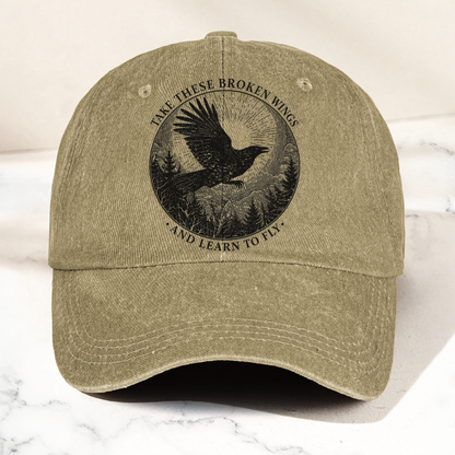 Broken Wings Mr Mister Take These Broken Wings Lyrics Denim Cap – Retro Vintage Dad Cap Gift For Dad (With Box)
