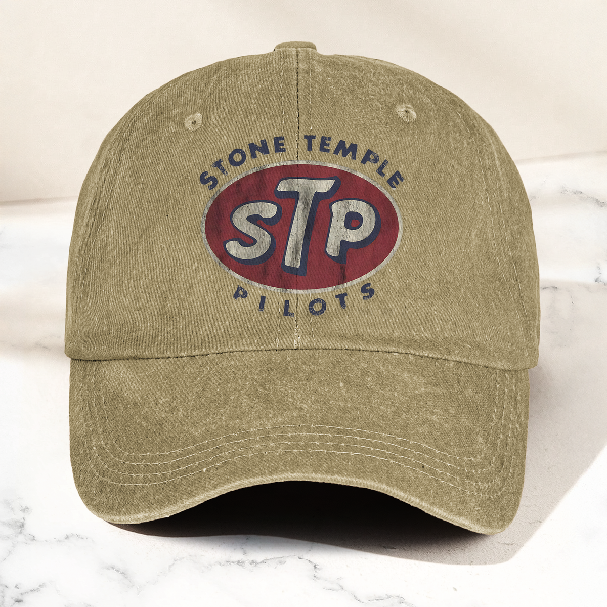 Stone Temple Pilots STP Logo Vintage Denim Cap – Retro Rock Band Cap Gift For Dad (With Box)