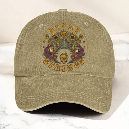 Billy Strings Sunflowers Frog Graphic Cosmic Bluegrass Retro Denim Cap – Retro Vintage Dad Cap Gift For Dad (With Box)