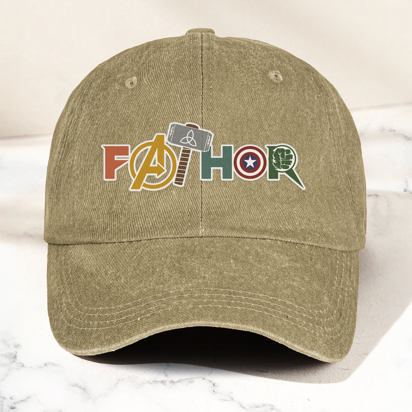 FATHOR Denim Cap – Superhero Dad Hat Gift ( With Box )