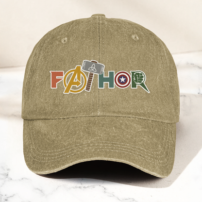 FATHOR Denim Cap – Superhero Dad Hat Gift ( With Box )