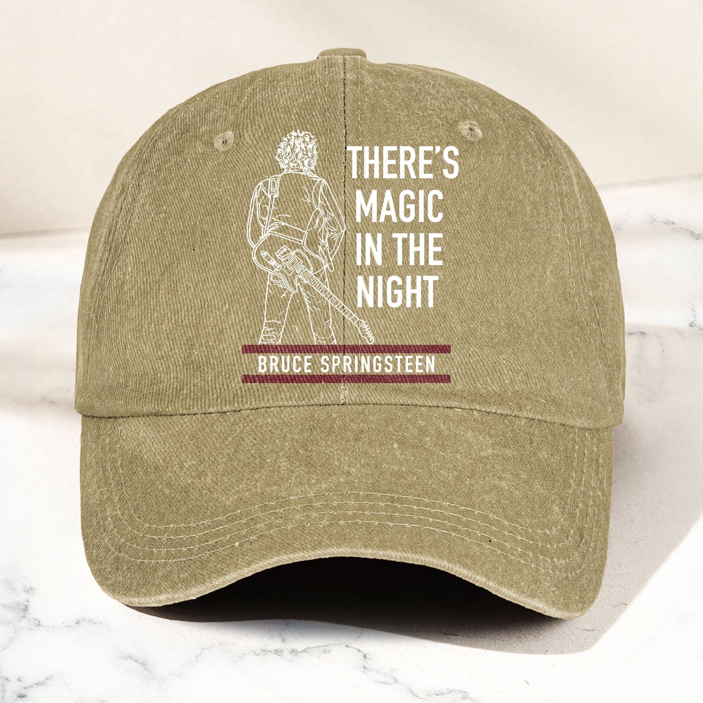 Bruce Springsteen Magic In The Night Denim Cap - Retro Vintage Dad Cap Gift For Dad (With Box)