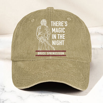 Bruce Springsteen Magic In The Night Denim Cap - Retro Vintage Dad Cap Gift For Dad (With Box)
