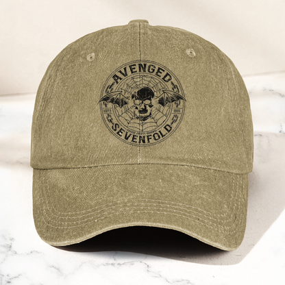 Avenged Sevenfold Deathbat Logo Denim Cap – Retro Vintage Dad Cap Gift For Dad (With Box)