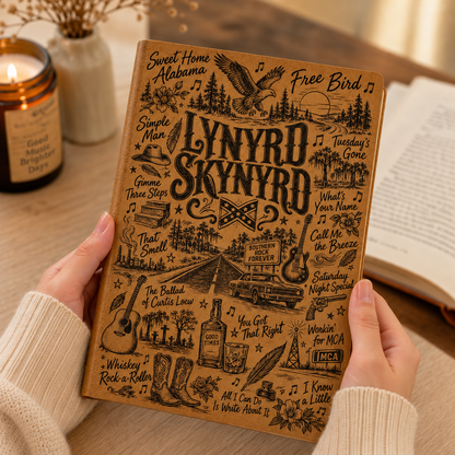 Lynyrd Skynyrd Vintage Leather Journal – Iconic Southern Rock Notebook for Music Lovers
